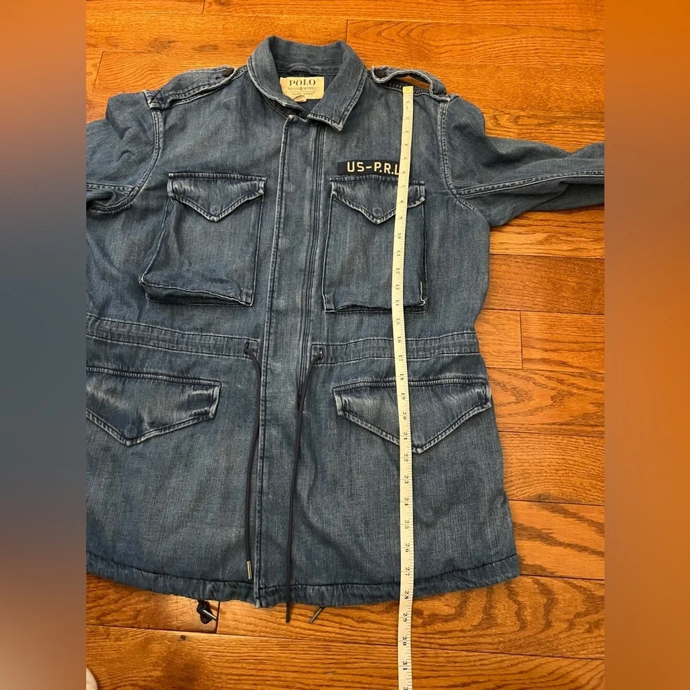 Polo Ralph Lauren - Oversized Women’s  Denim Jacket Blue Military Style Sz S - Picture 15 of 17